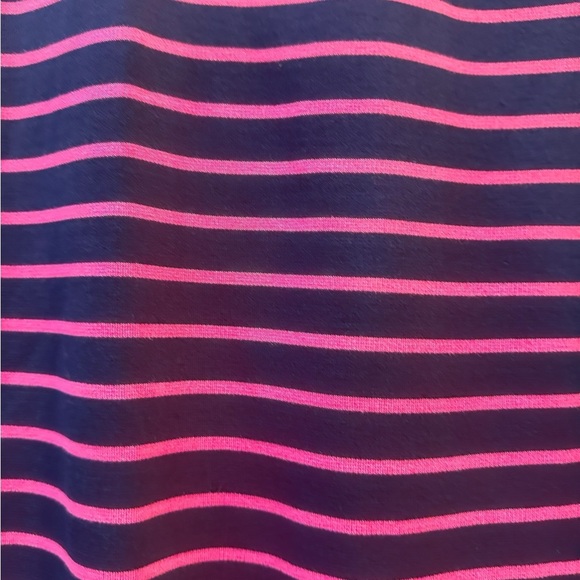 Sail to Sable Nautical Stripe L/Sleeve Dress Gold Buttons Pockets Navy/Pink XS - Picture 6 of 7
